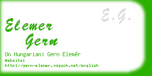 elemer gern business card
